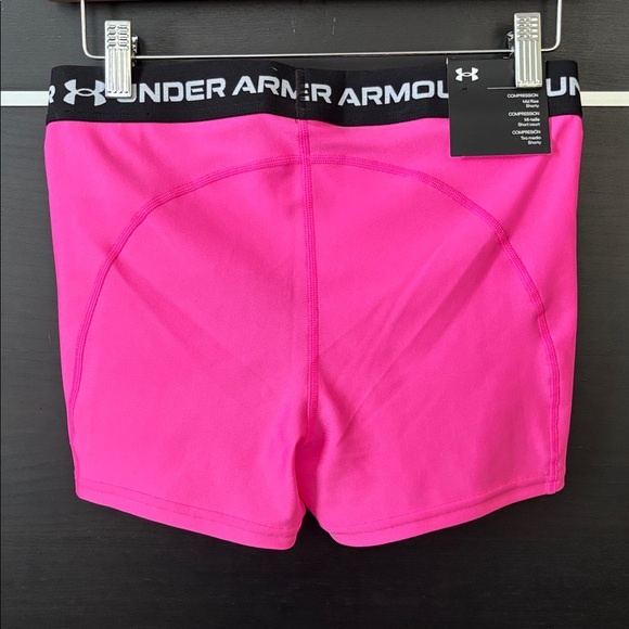 Under Armour Women’s Pink HeatGear Shorty 3” Short - Picture 6 of 11